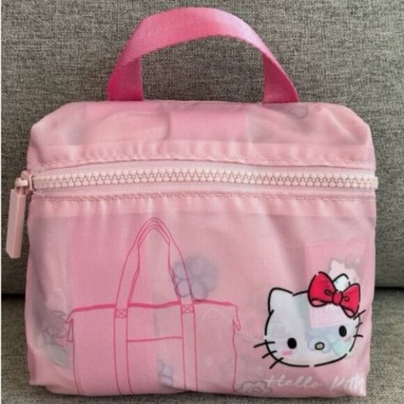 NEW Japan Sanrio Pink Hello Kitty Packable Weekender Bag - Picture 1 of 7